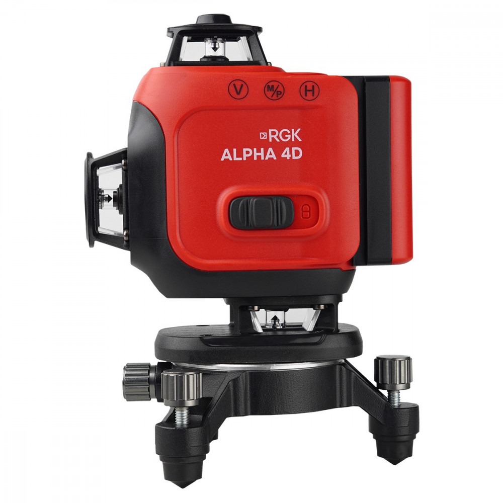 Лазерный уровень RGK ALPHA 4D с калибровкой с зелёным лучом